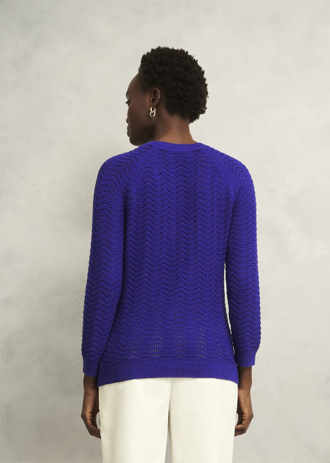 Lulu Cotton Jumper, Cobalt Blue, hi-res