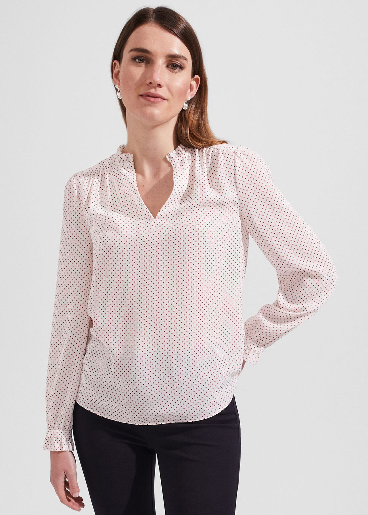 Delany Blouse, Ivory Pecan, hi-res