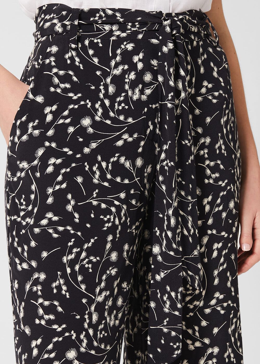 Jen Wide Leg Crop Trousers, Navy Ivory, hi-res