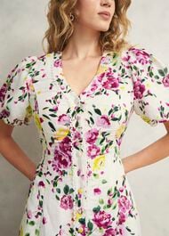 Taylor Linen Dress, Ivory Multi, hi-res