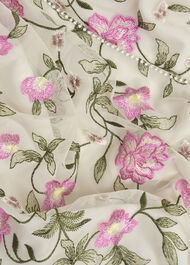 Petite Tia Embroidered Dress, Cream Pink, hi-res