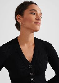 Kaya Ribbed Sweater, Black, hi-res
