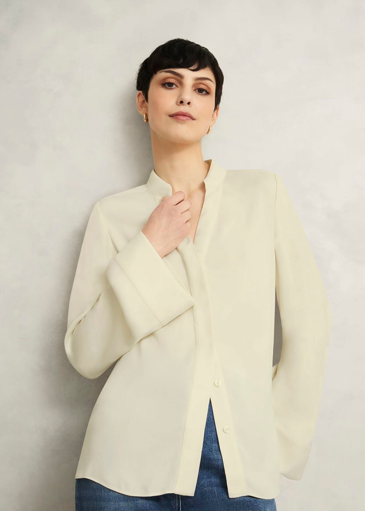 Buttermere Blouse, Buttercream, hi-res