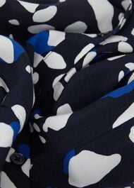 Valeria Belted Dress, Navy Multi, hi-res