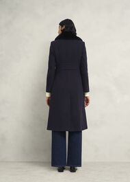 Marlene Wool Blend Coat, Navy, hi-res