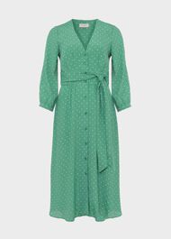 Magnolia Belted Dress , Green Ivory, hi-res