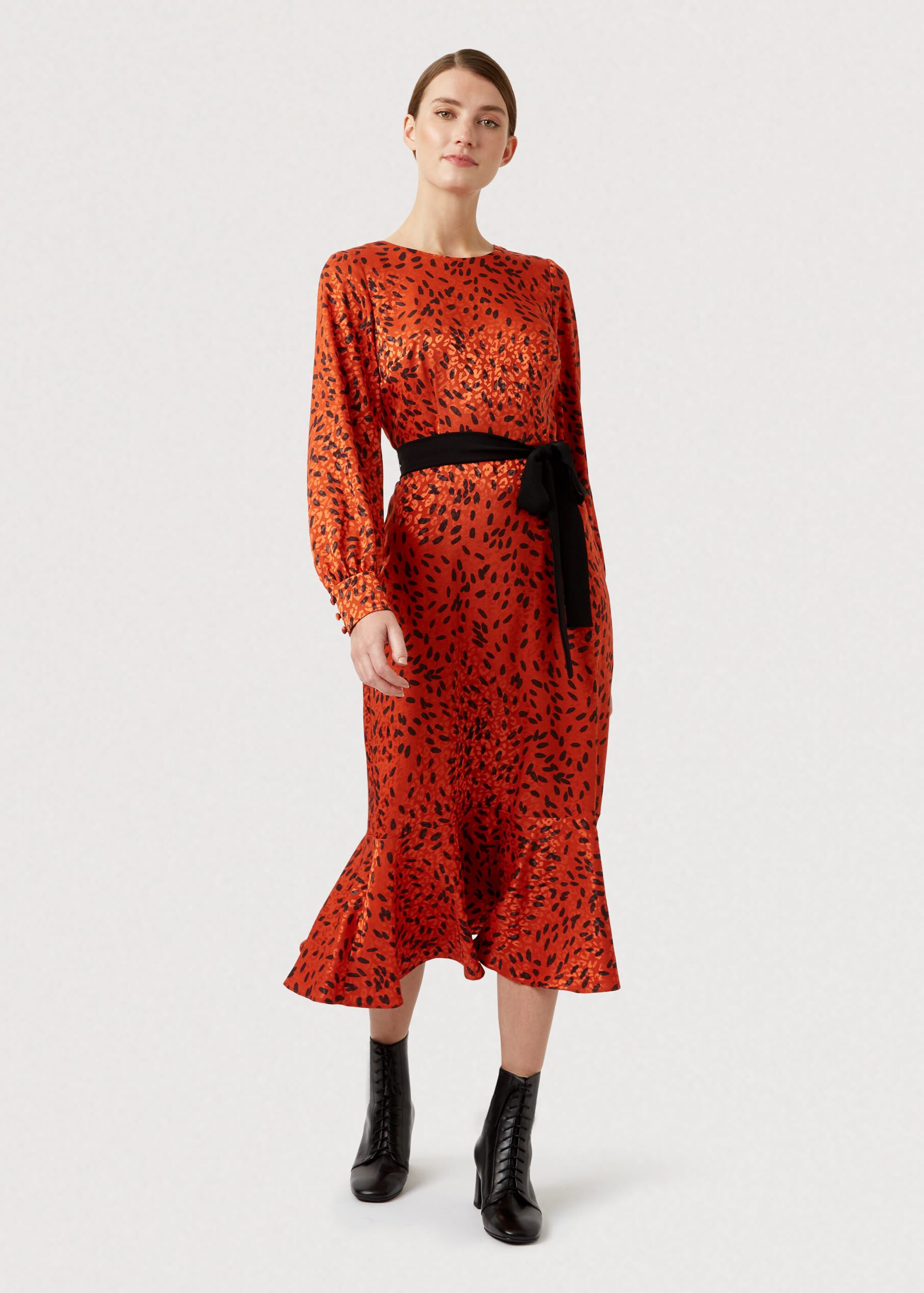 hobbs orange dress