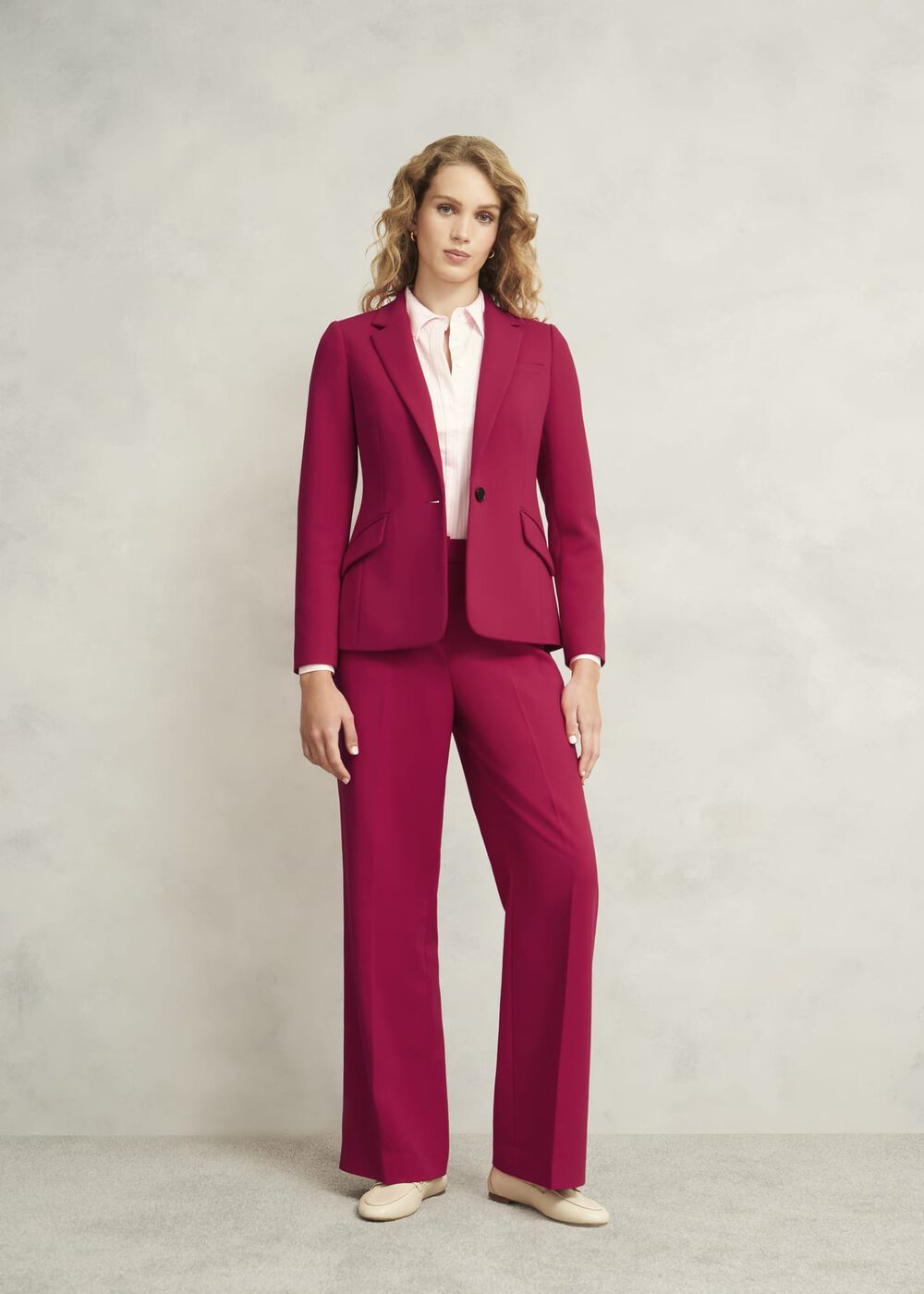 Suki Wide Trousers, Hot Magenta, hi-res