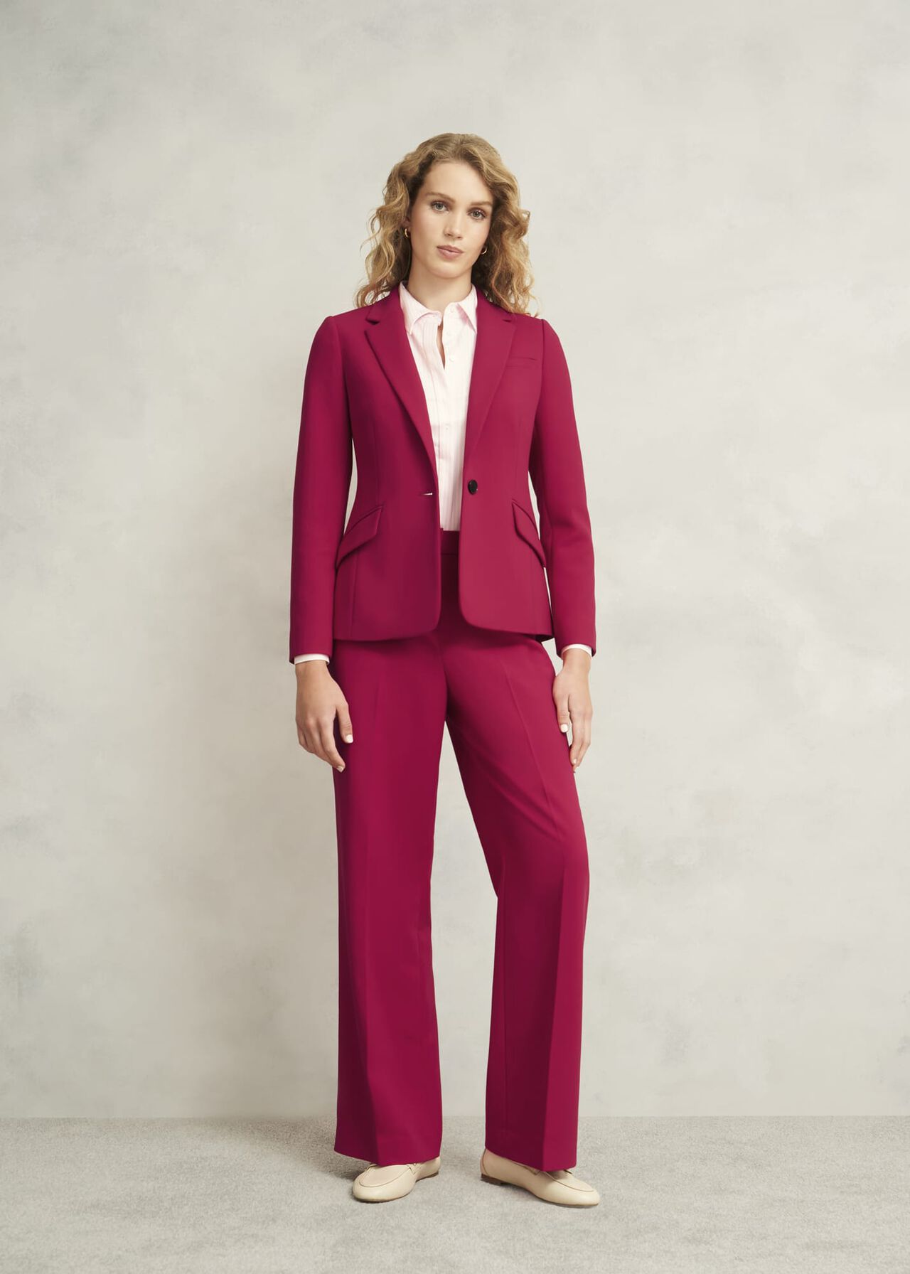 Suki Wide Trousers, Hot Magenta, hi-res