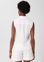 Salem Linen Top , White, hi-res