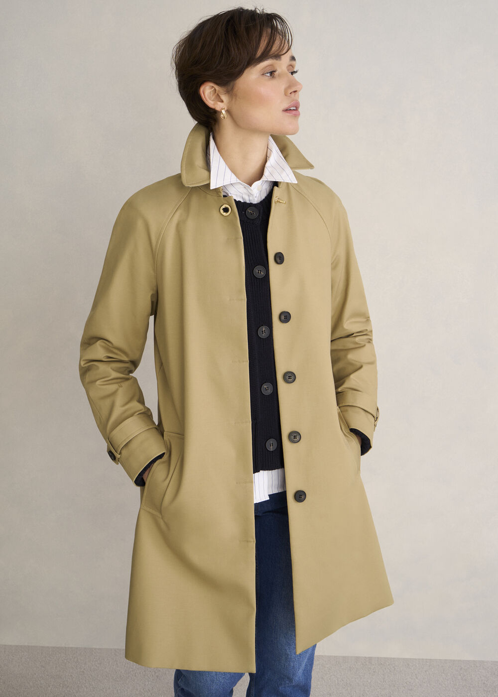 Petite Vivienne Shower Resistant Trench Coat, Fawn Beige, hi-res