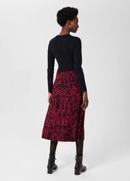 Harlie Midi Knitted Dress, Navy Pink, hi-res