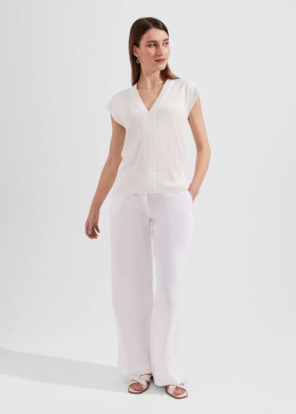 Jayde Knitted Top, Ivory, hi-res