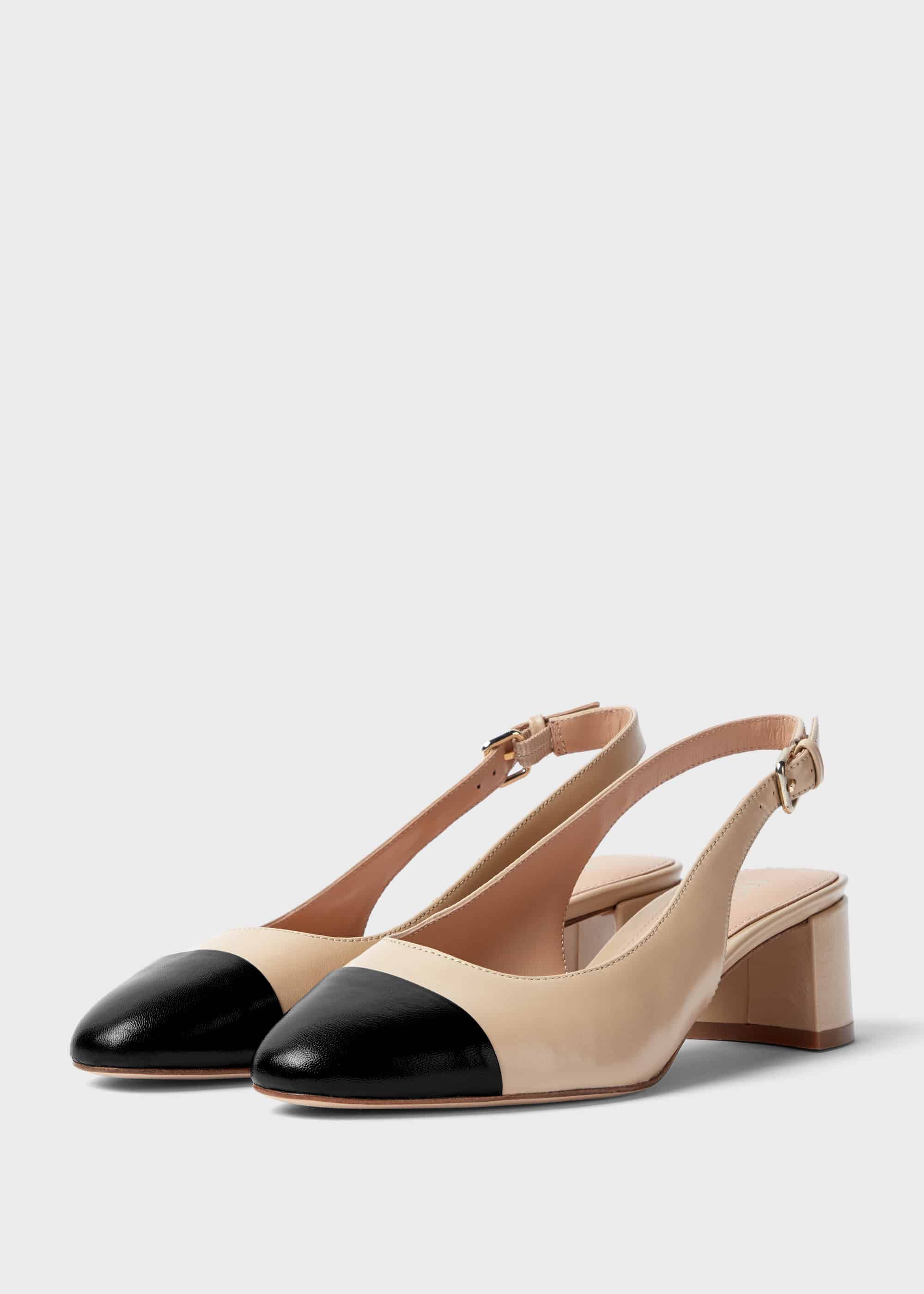 leather slingback court shoes