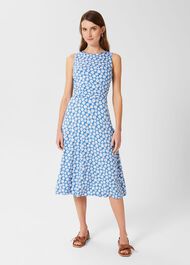 Bayview Sleeveless Jersey Dress, Azure Ivory, hi-res