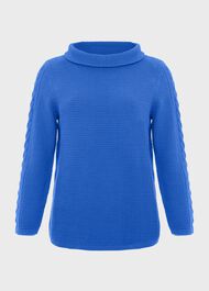 Camilla Cotton Sweater, Fjord Blue, hi-res