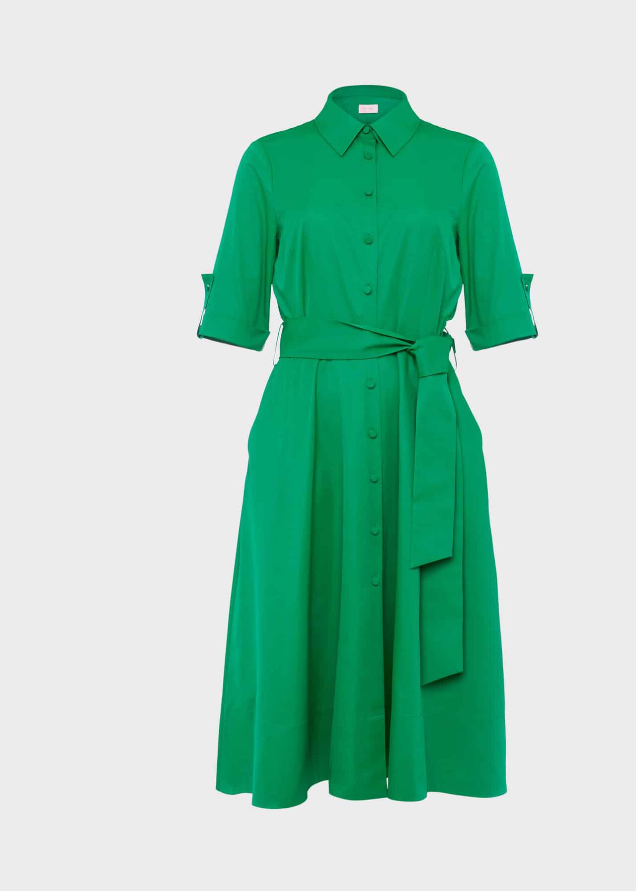 Tyra Belted Dress, Amazon Green, hi-res