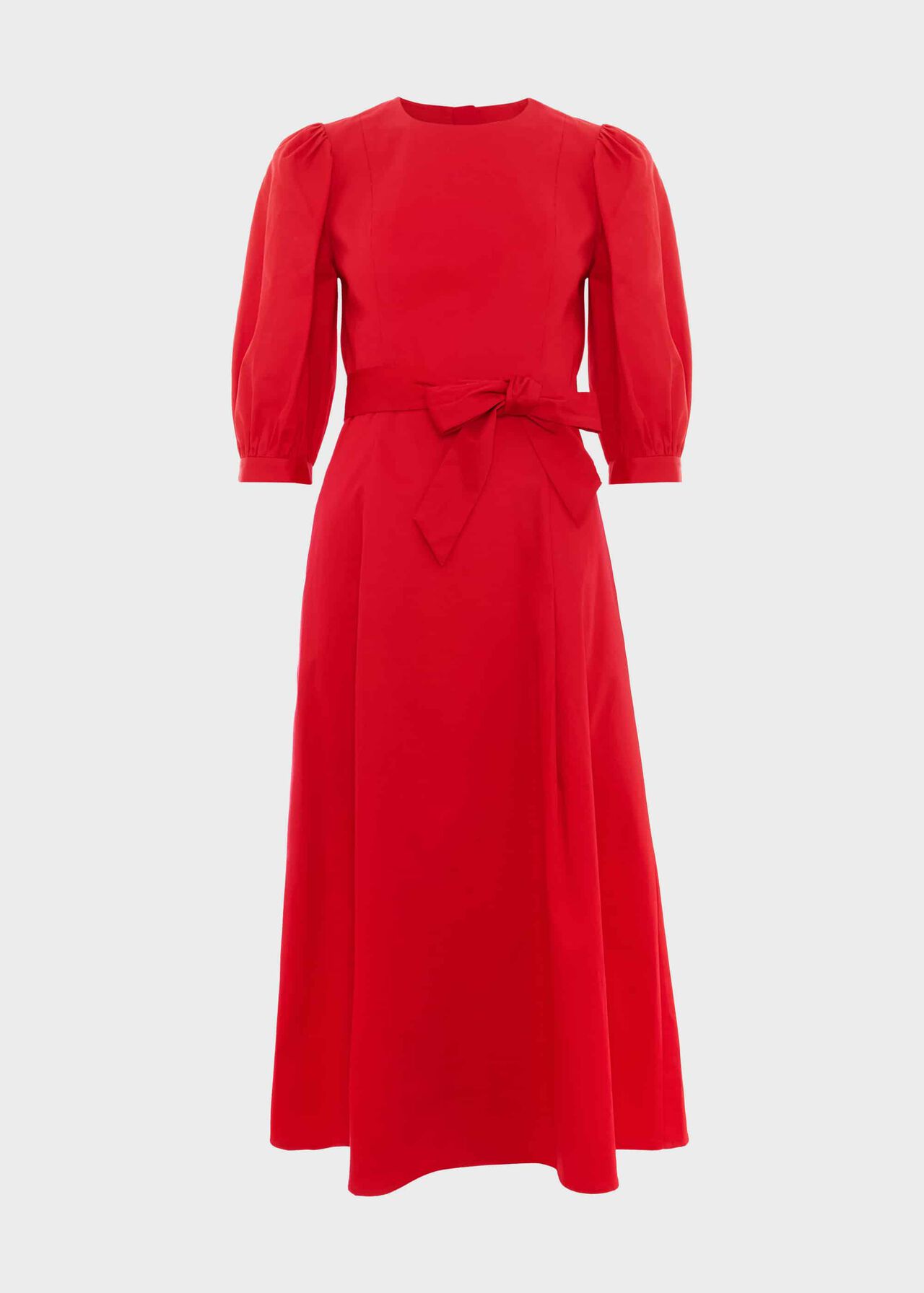 Cliveden Tie Midi Dress, Red, hi-res