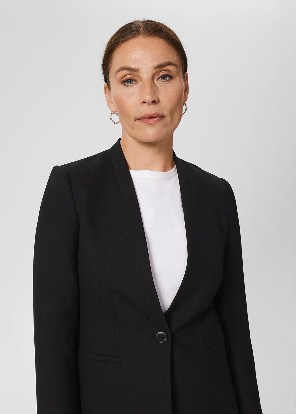 Safia Wool Blend Jacket, Black, hi-res
