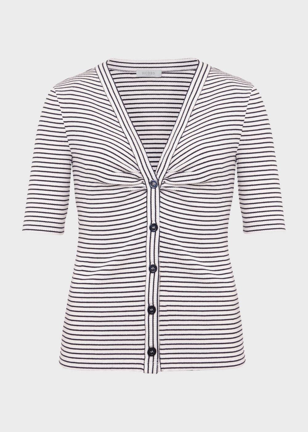 Noemi Rib Top, Ivory Navy, hi-res