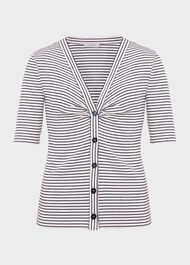Noemi Rib Top, Ivory Navy, hi-res