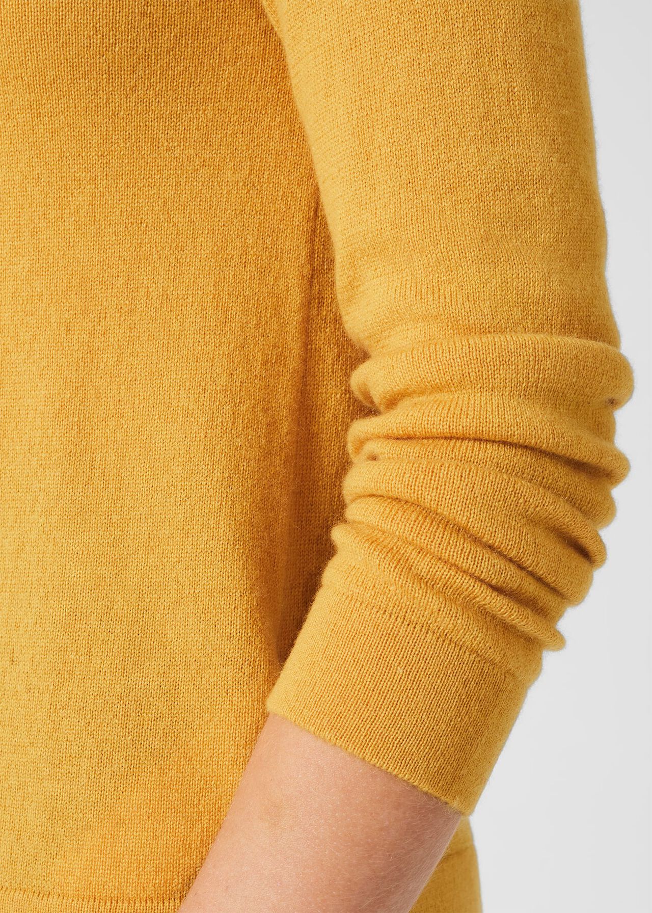 Audrey Wool Cashmere Sweater, Golden Yellow, hi-res