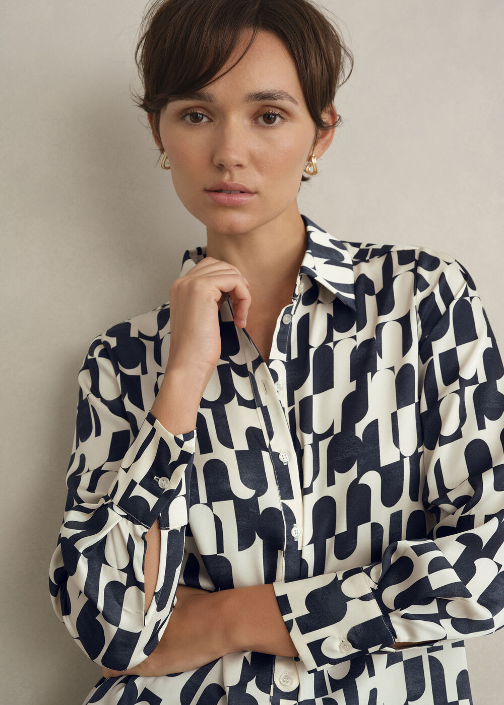 Velma Shirt, Blue Cream, hi-res