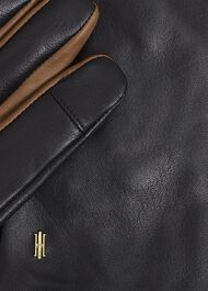 Iva Leather Gloves, Black Camel, hi-res