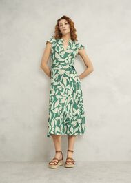 Nadine Jersey Dress, Green Ivory, hi-res