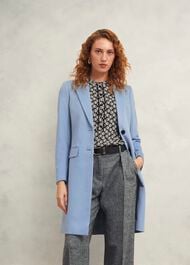 Cavendish Wool Coat, Pale Blue, hi-res
