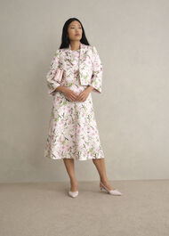 Lana Floral Jacquard Dress, Pale Pink Multi, hi-res
