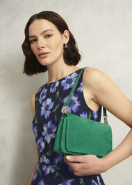 Jas Suede Clutch Bag, Amethyst Green, hi-res