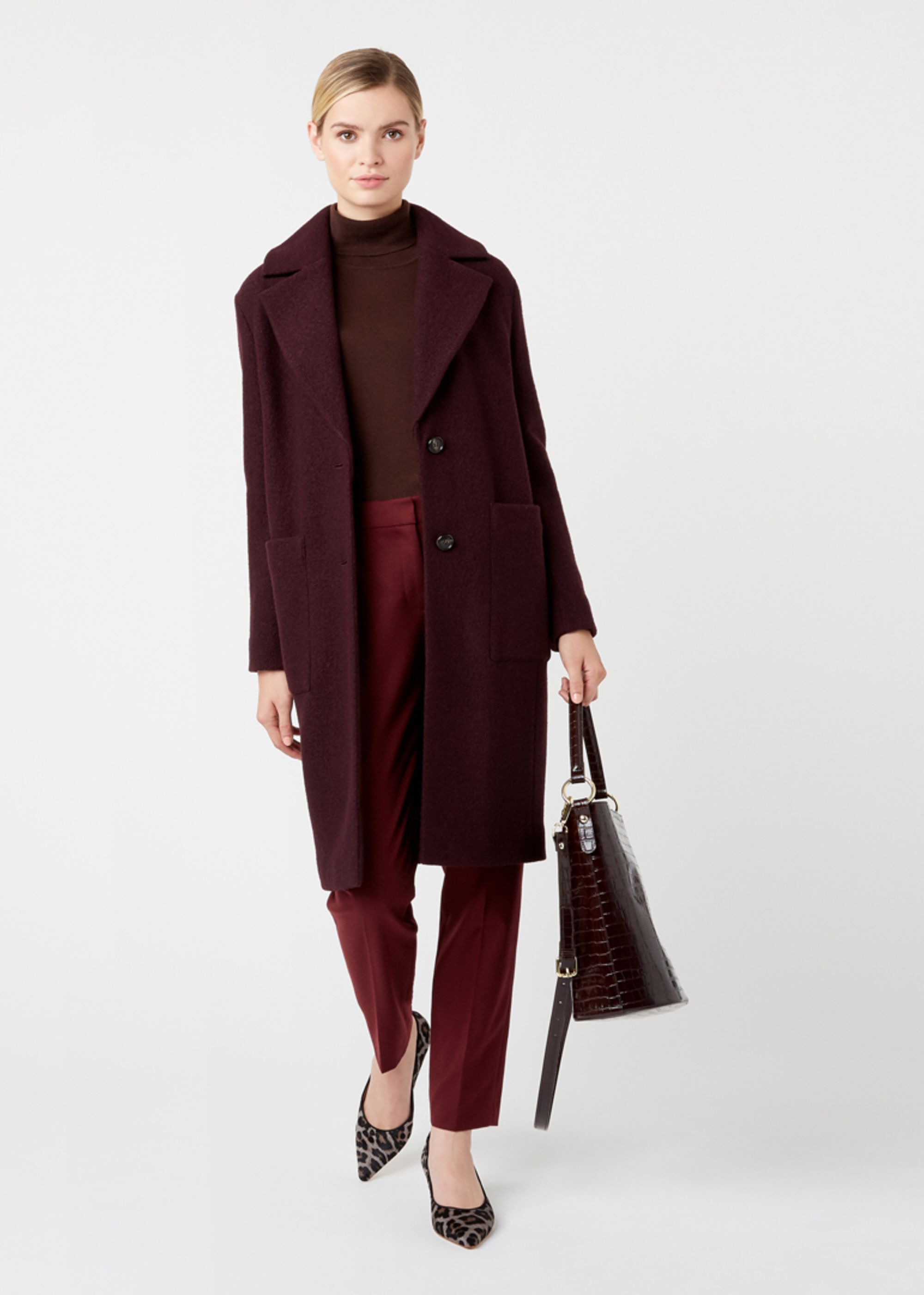 hobbs burgundy coat