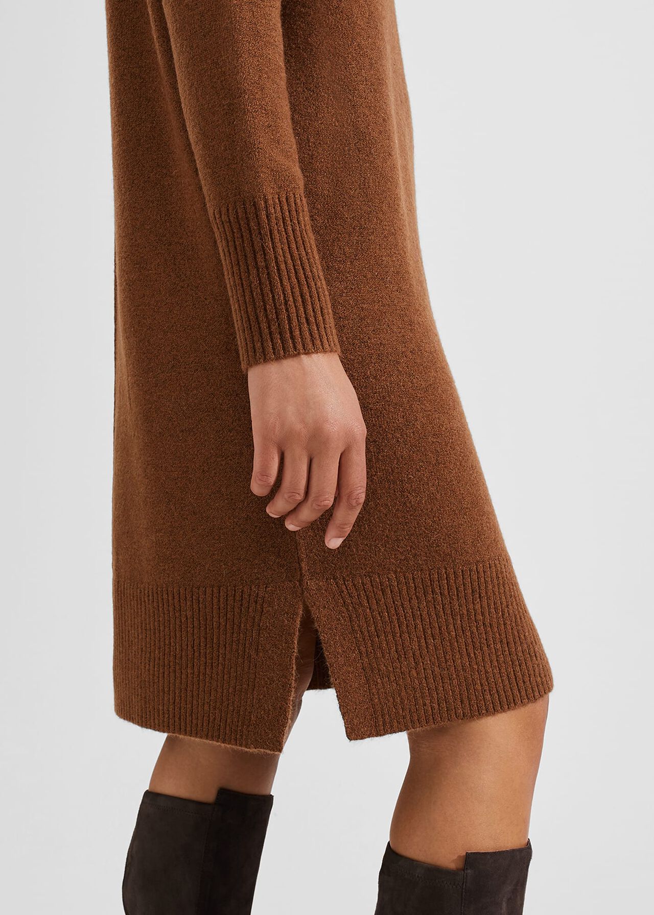 Nessa Knitted Dress With Alpaca, Toffee, hi-res