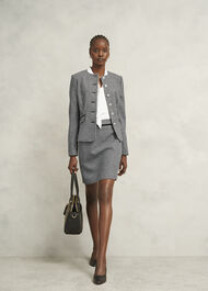 Ivory Tarini Tie Neck Long Sleeve Top, Ivory, hi-res