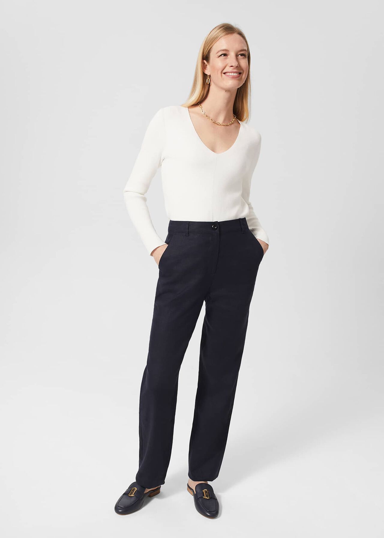 Dora Trousers, True Navy, hi-res