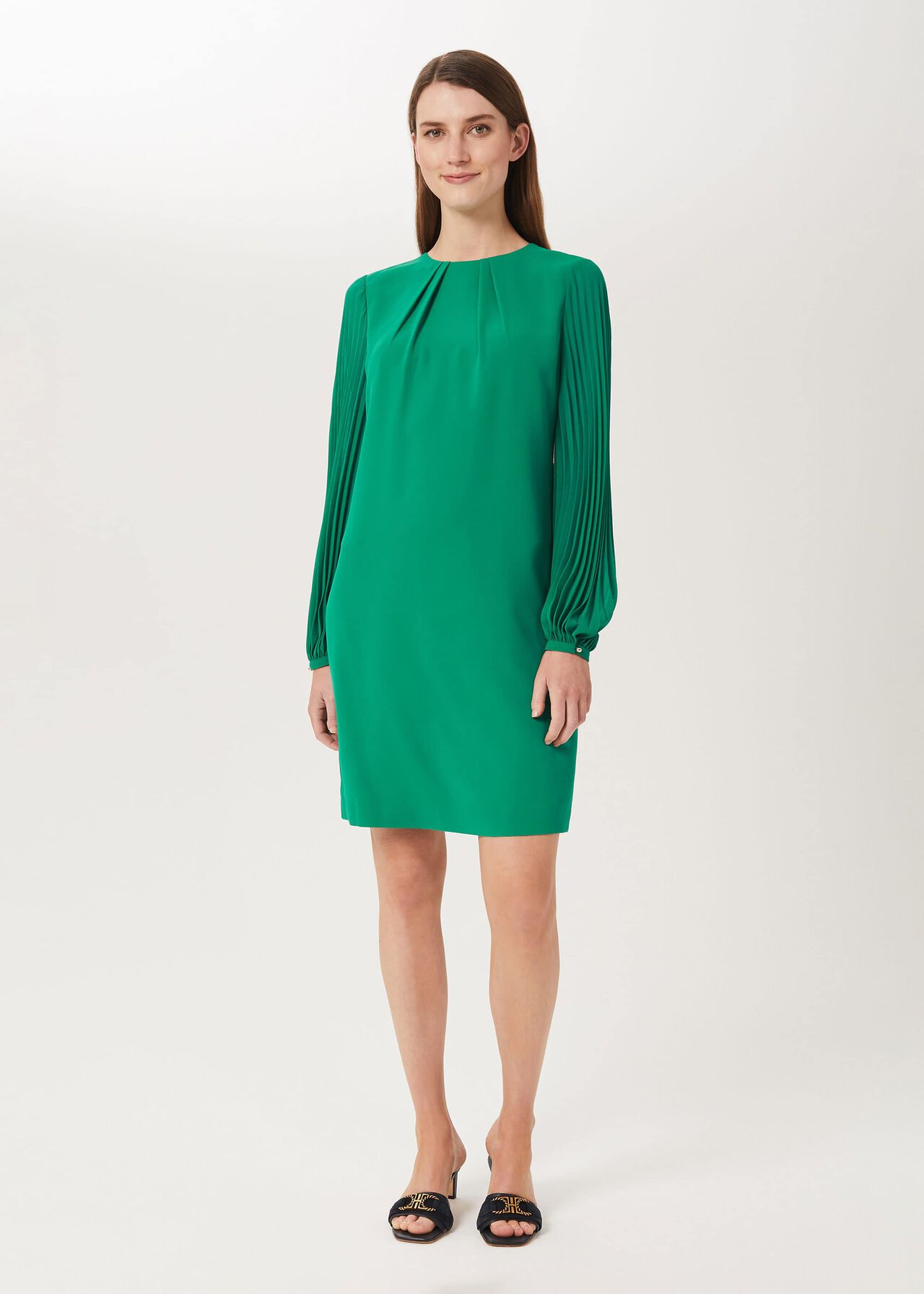 Greta Popover Dress, Field Green, hi-res