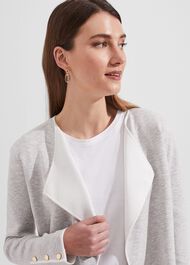 Darcy Knitted Jacket , Grey Ivory, hi-res