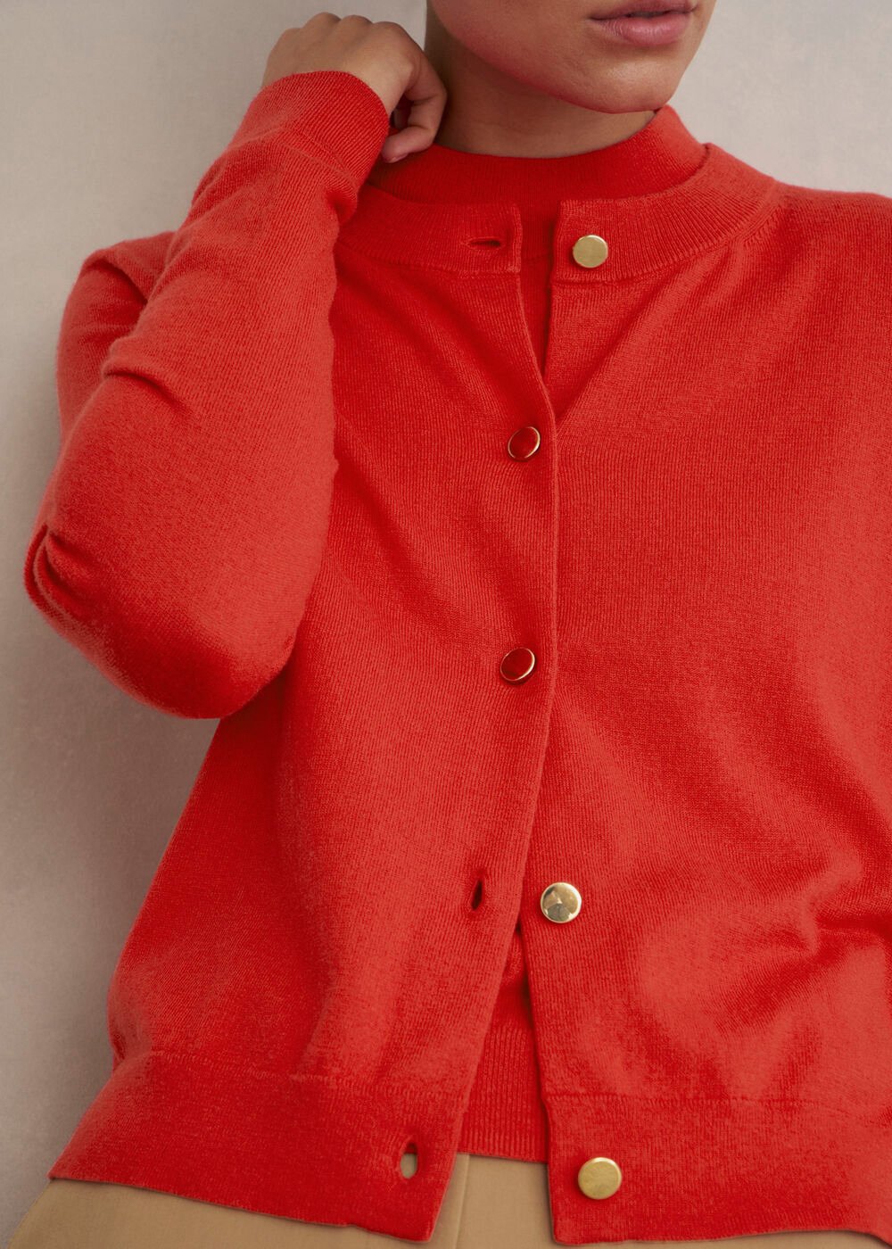 Priya Cardigan, Hibiscus Red, hi-res