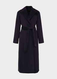 Rene Wrap Coat , Navy, hi-res