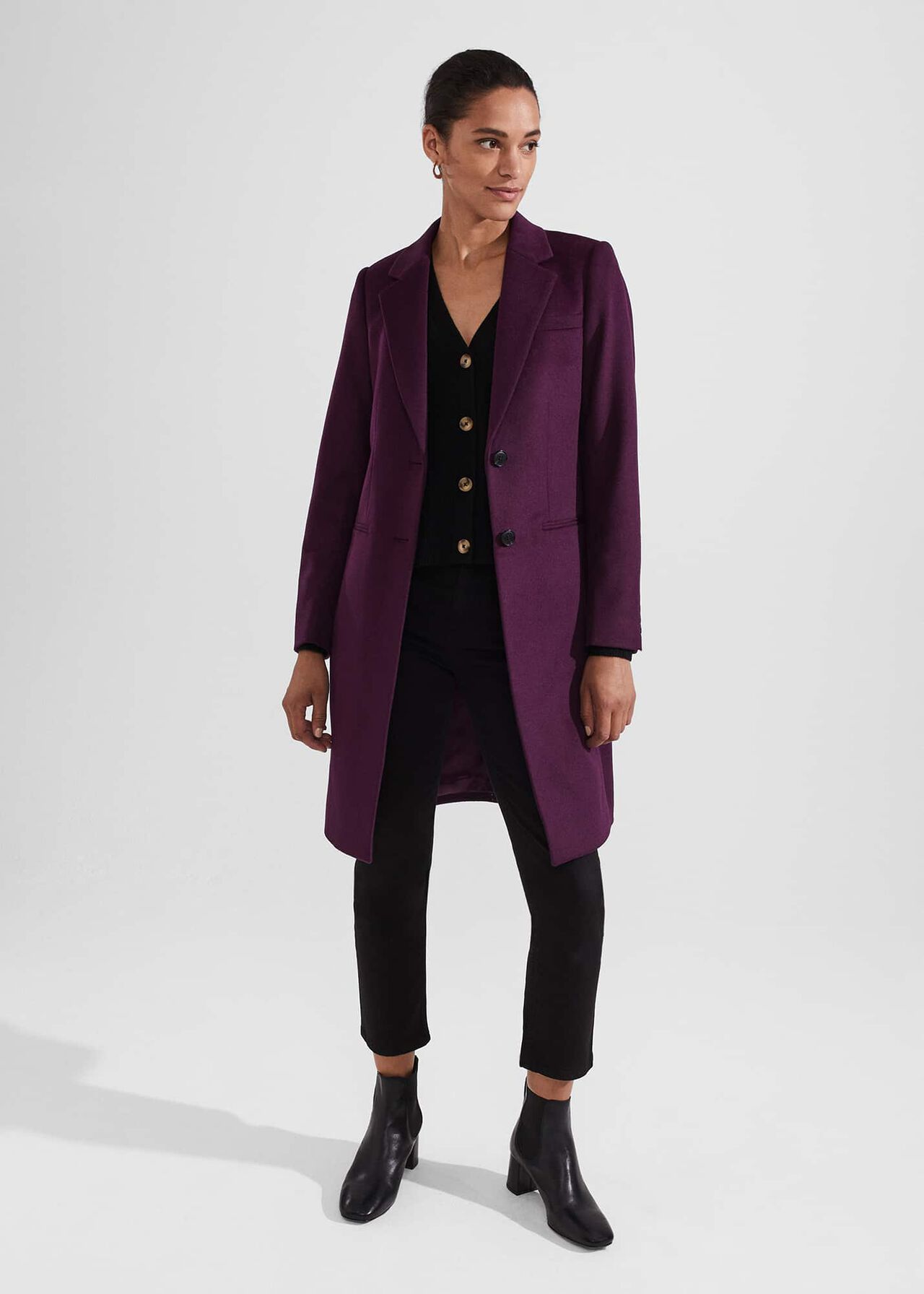 Petite Tilda Wool Coat, Purple, hi-res