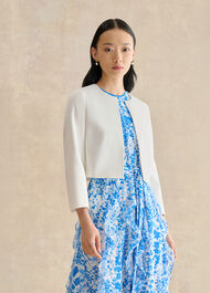 Elize Textured Jacket, Ivory, hi-res