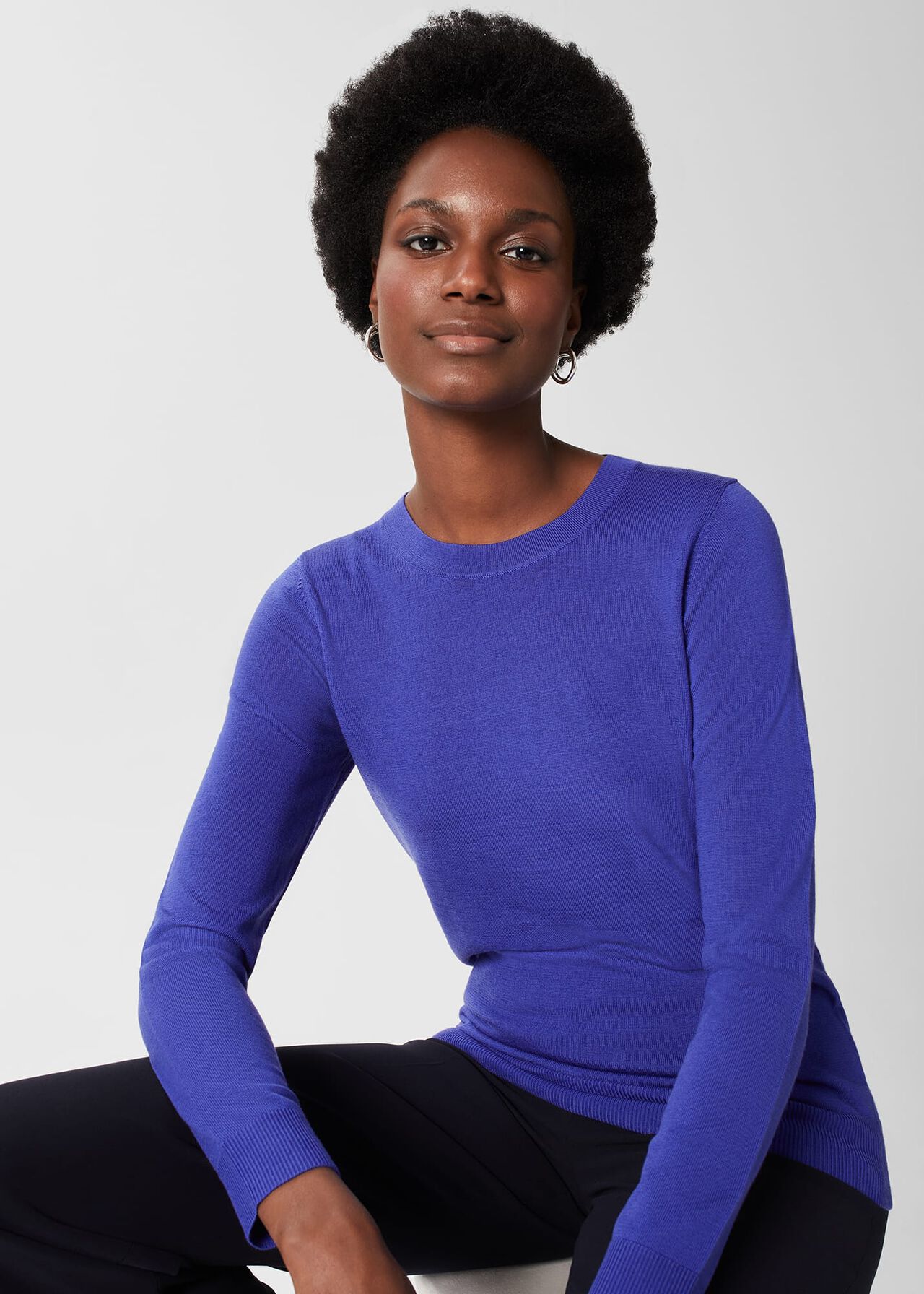 Penny Merino Wool Jumper, Rich Cobalt, hi-res