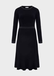 Cleo Knitted Dress, Navy, hi-res