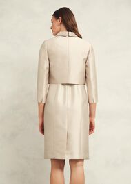 Katherine Wool Silk Jacket, Oyster, hi-res