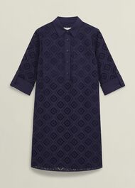 Marcia Broderie Dress, True Navy, hi-res
