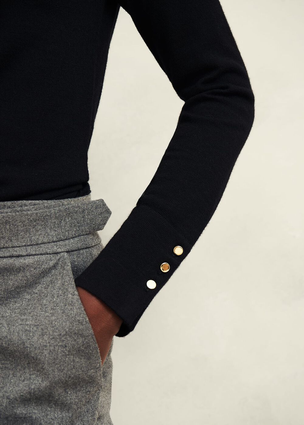 Bella Merino Wool Sweater, Black, hi-res