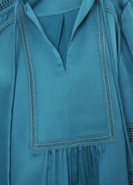 Evianna Lace Detail Blouse , Deep Jade Blue, hi-res