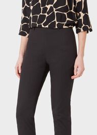 Mallory Cotton Blend Capri Trousers With Stretch, Black, hi-res