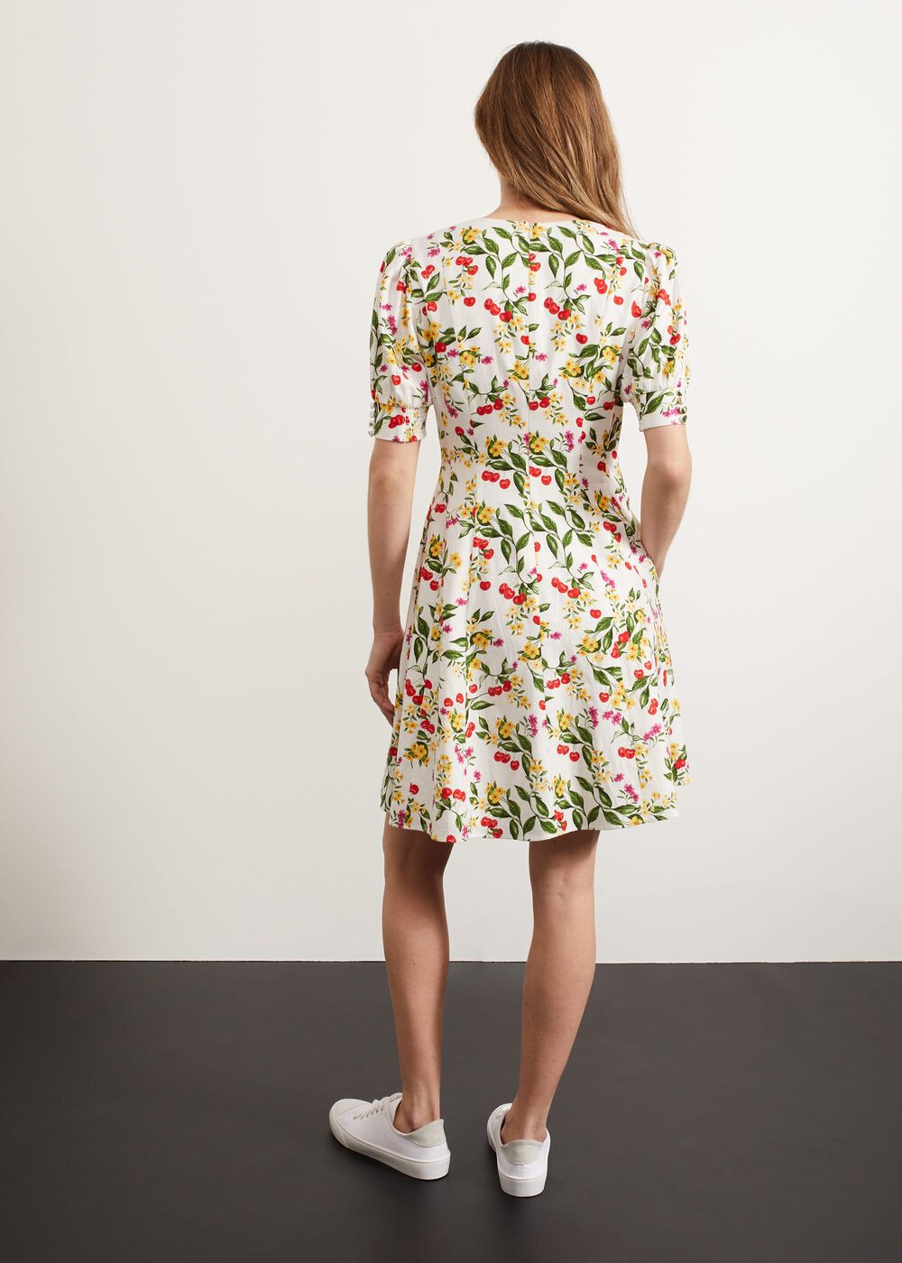 Coniston V Neck Mini Dress, Ivory Multi, hi-res